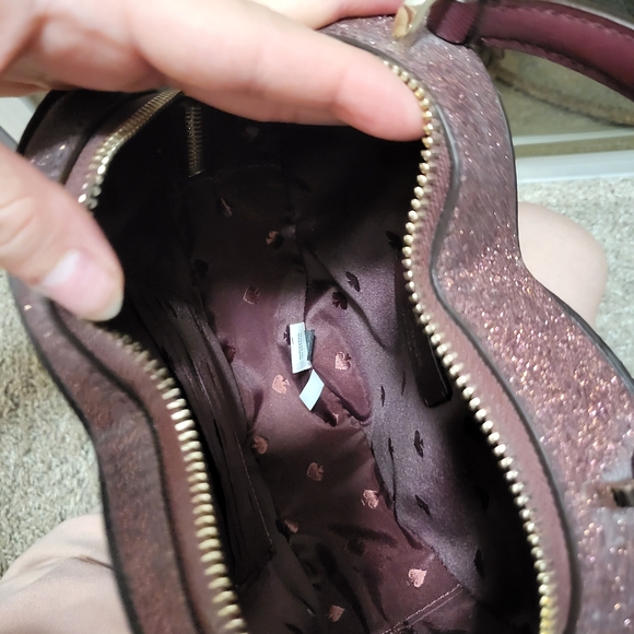 Kate Spade Heart-Shaped Glitter Bag - Raspberry - Picture 4 of 4